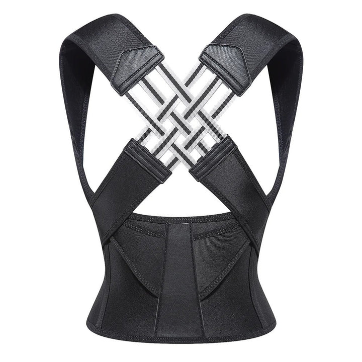 Black posture corrector on a white background