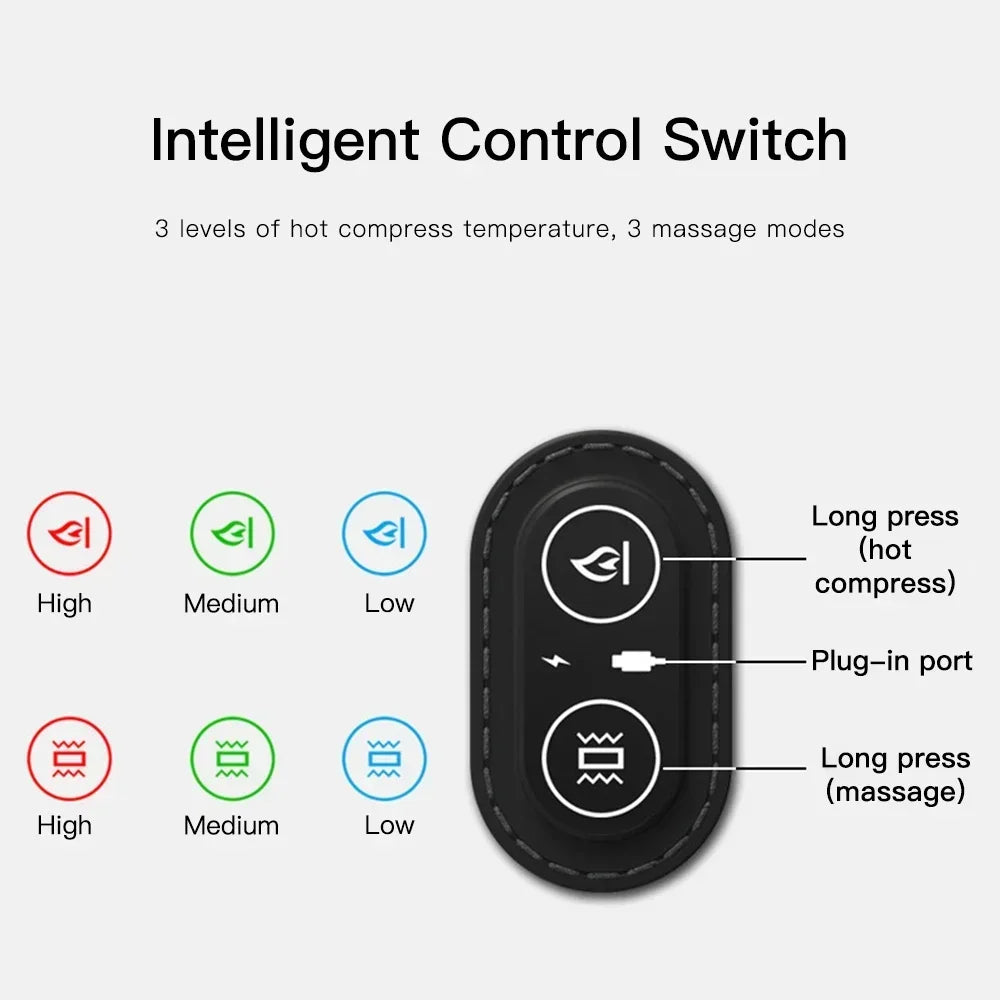 Intelligent control switch with temperature and massage mode indicators on a white background