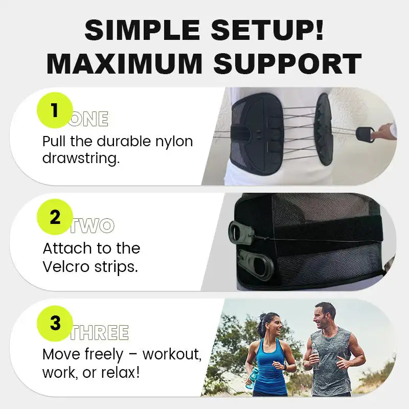 Instructions for using a product with durable nylon drawstring and Velcro strips, shown on a white background.