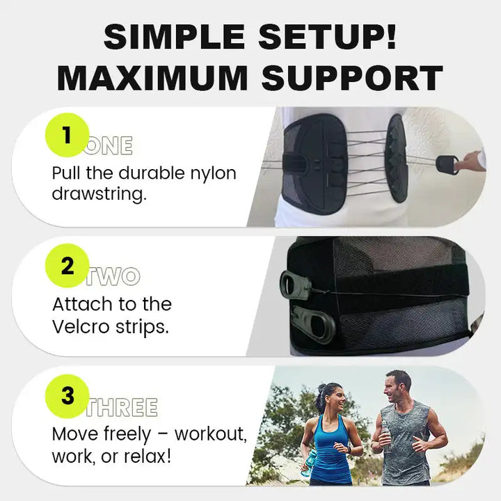 Instructions for using a product with durable nylon drawstring and Velcro strips, shown on a white background.